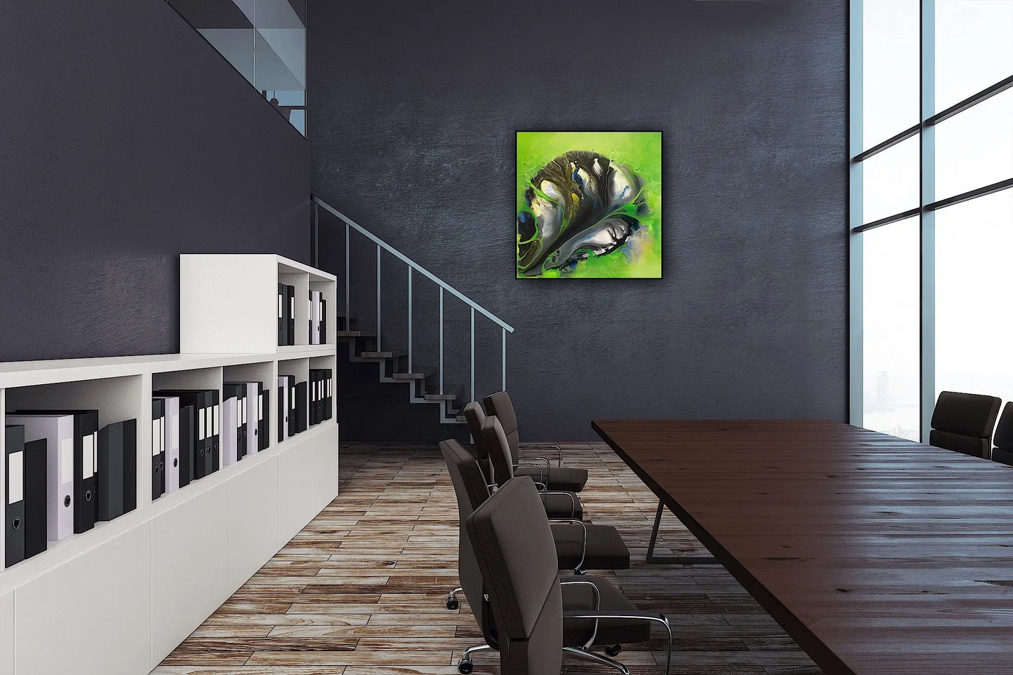 Tablou unicat Forma unui gând, artă abstractă pictată manual, perfectă pentru interioare creative.