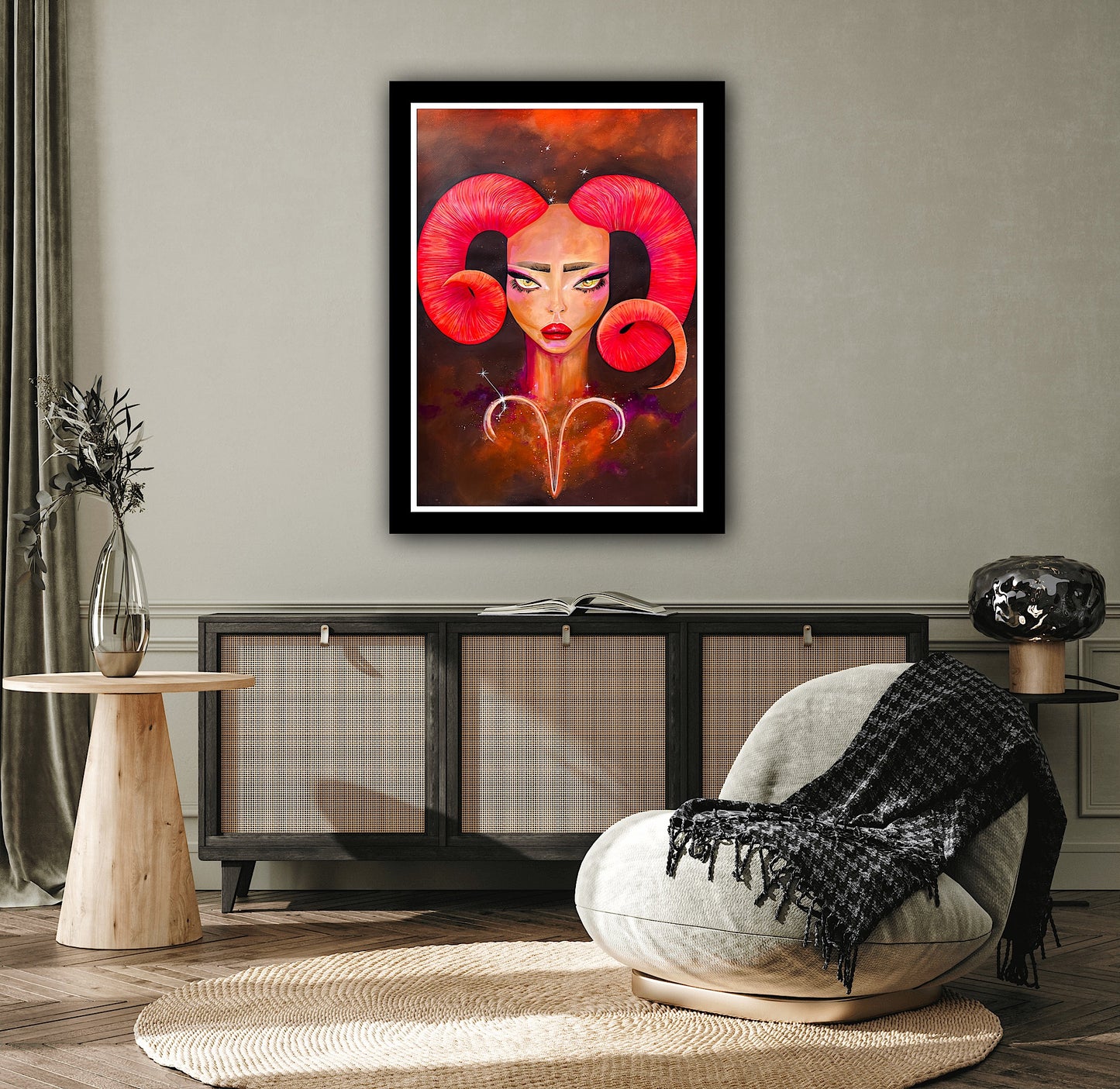 Tablou zodiacal Zodia Berbec transformat in print premium pe hartie de calitate superioara.
