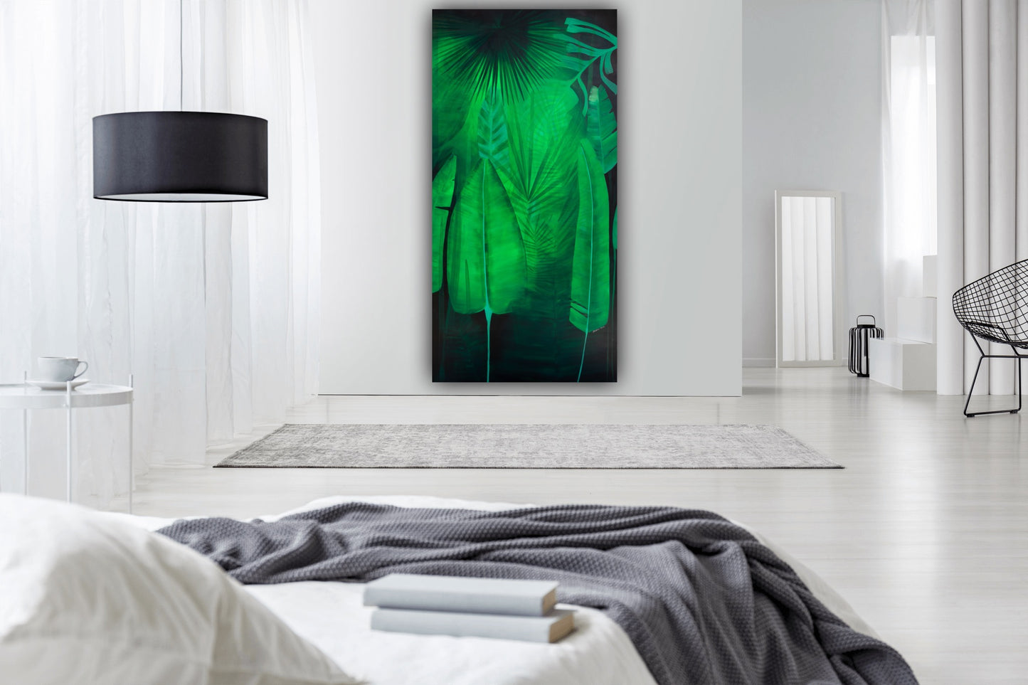 Pictura Frunze tropicale – tablou pe panza 100x200 cm, arta moderna cu inspiratie naturala.