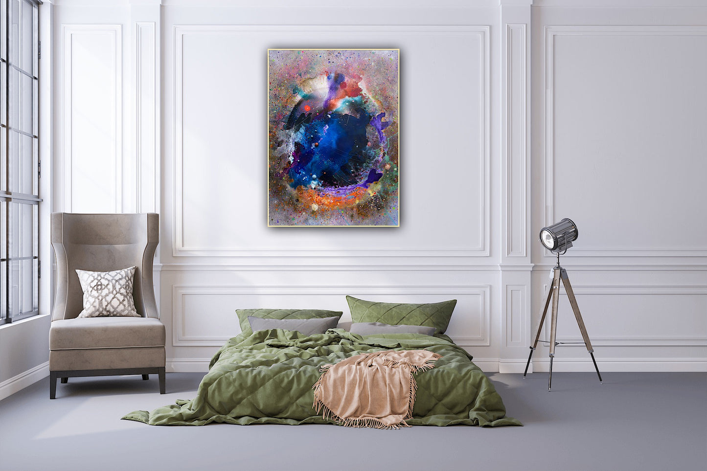 Pictura colorata pe panza