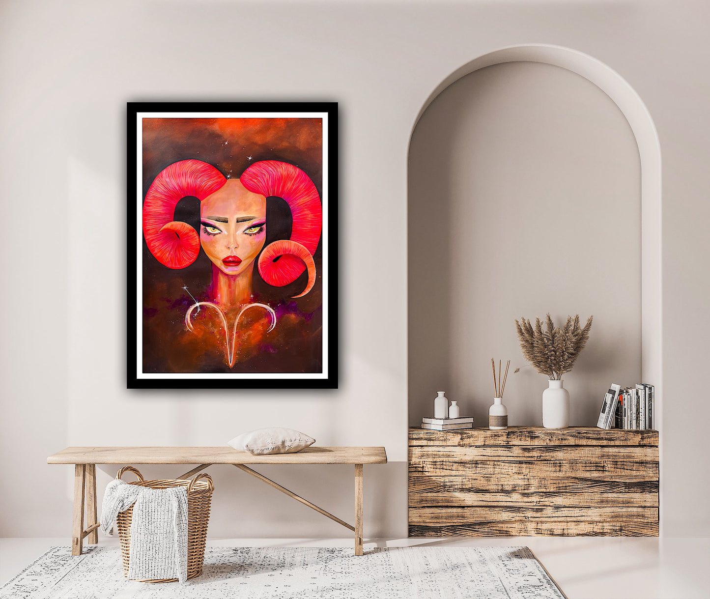 Arta contemporana Zodia Berbec – reproducere artistica premium ideala pentru pasionatii de zodiac.