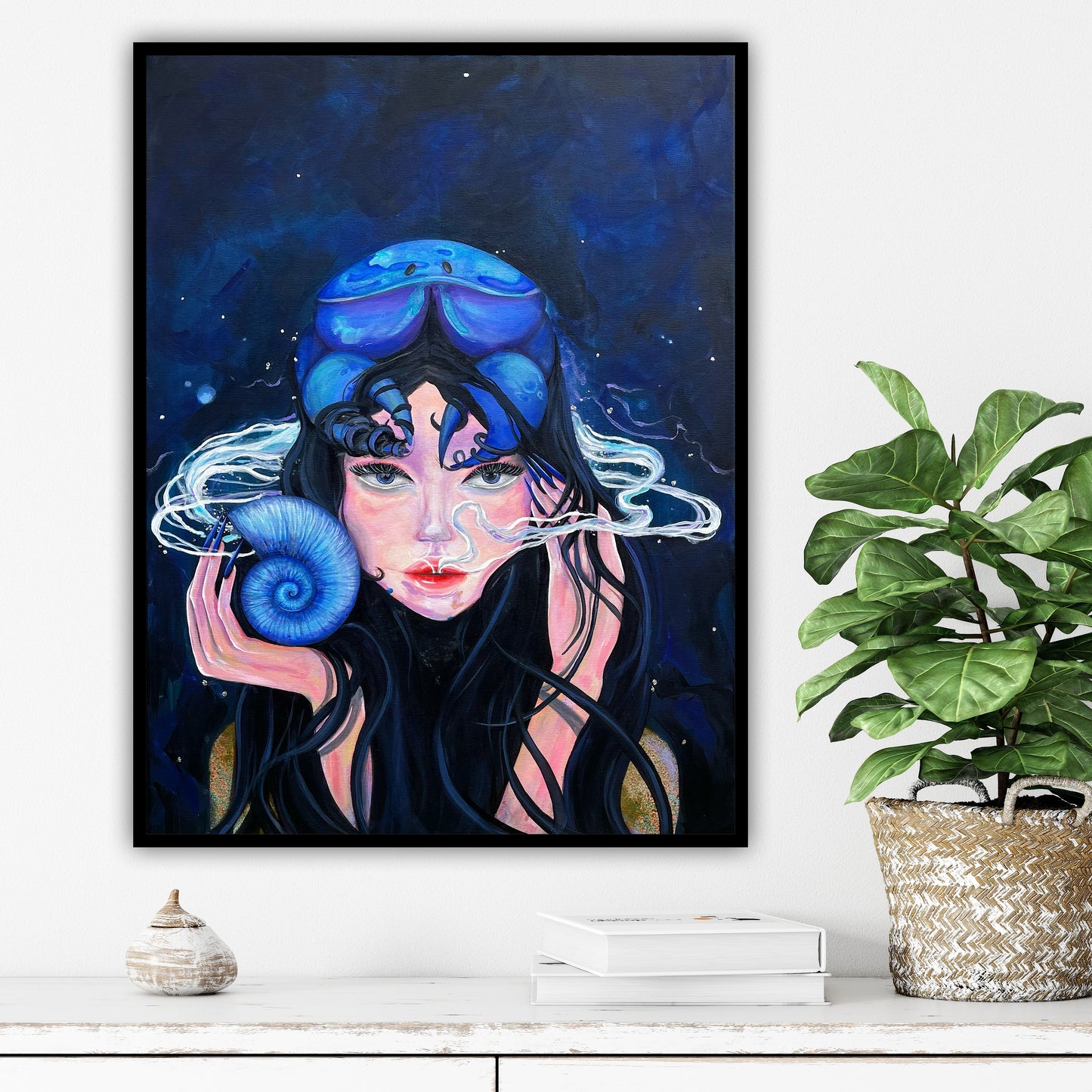 Vraja marii – print artistic pe hartie premium, arta contemporana feminina cu inspiratie oceanica.