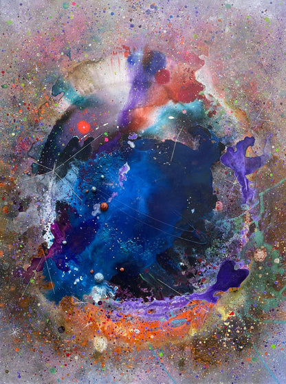 Cosmic – pictura originala pe panza, tablou abstract inspirat din vastitatea universului.