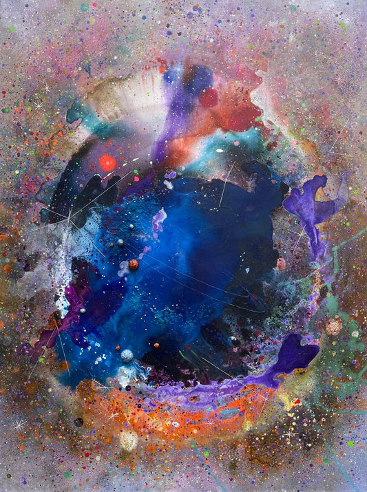 Cosmic – pictura originala pe panza, tablou abstract inspirat din vastitatea universului.