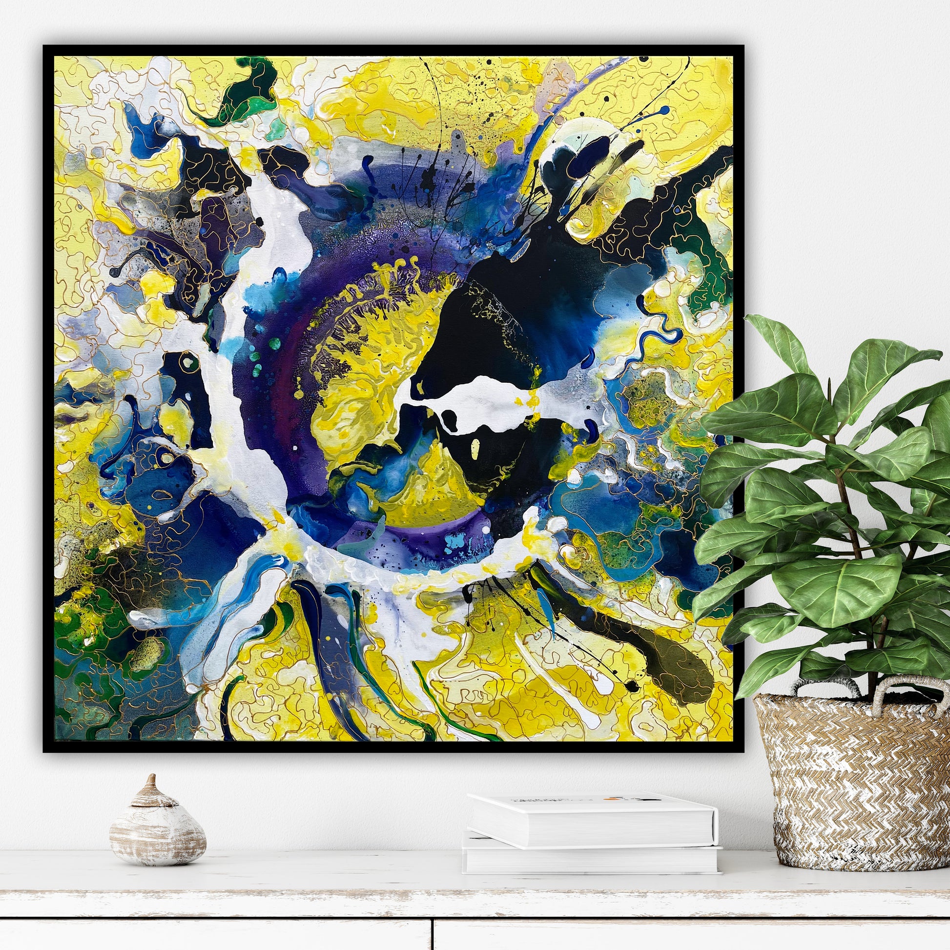 print artistic premium Vibratie galbena pentru decor contemporan
