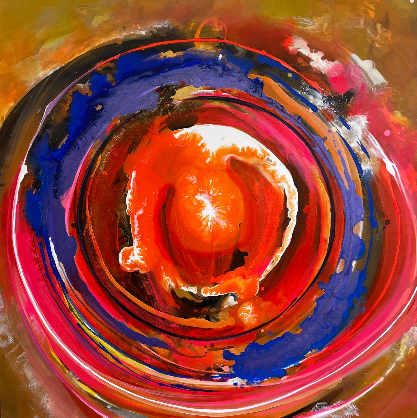 Deja Vu – pictura originala pe panza, lucrare abstracta moderna realizata manual.