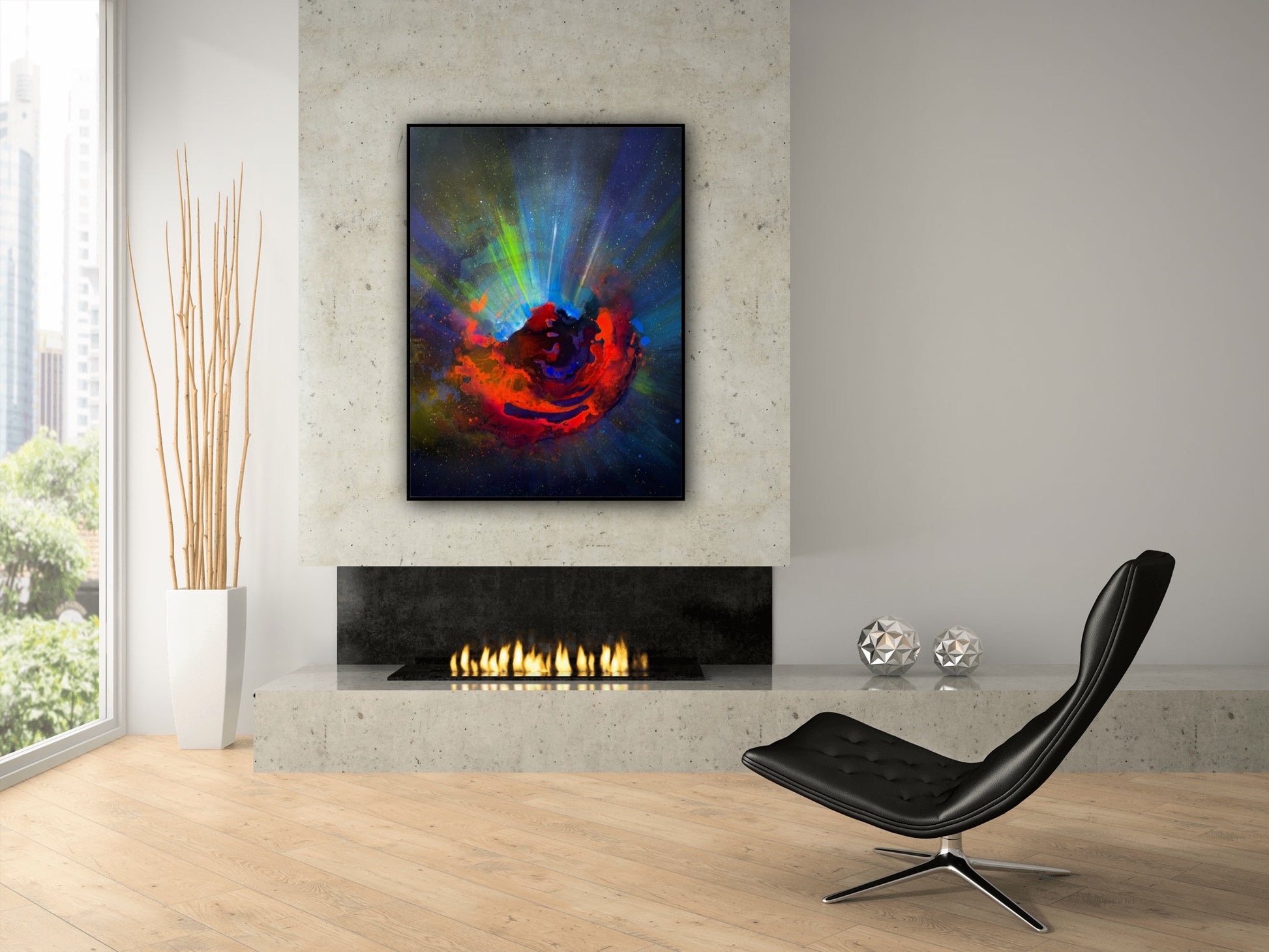 Introspectie – pictura abstracta pe panza, arta contemporana ce surprinde lumina si energia interioara.