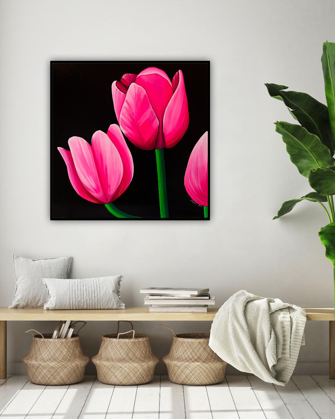 Lalele – print artistic pe hartie premium, arta contemporana cu detalii florale expresive.