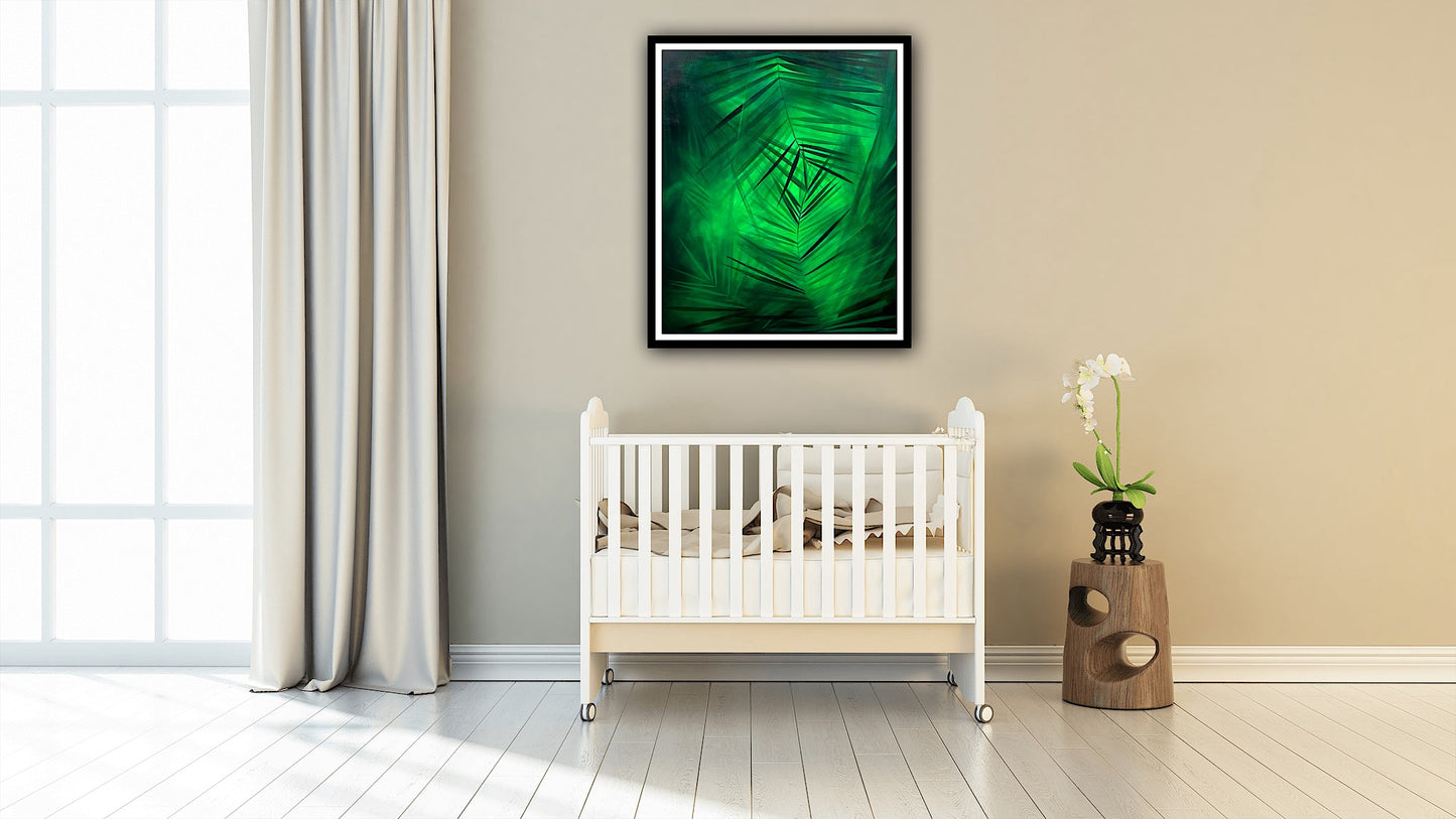 Lucrare de artă Liniște tropicală, print decorativ inspirat din natură tropicală, ideal pentru living.