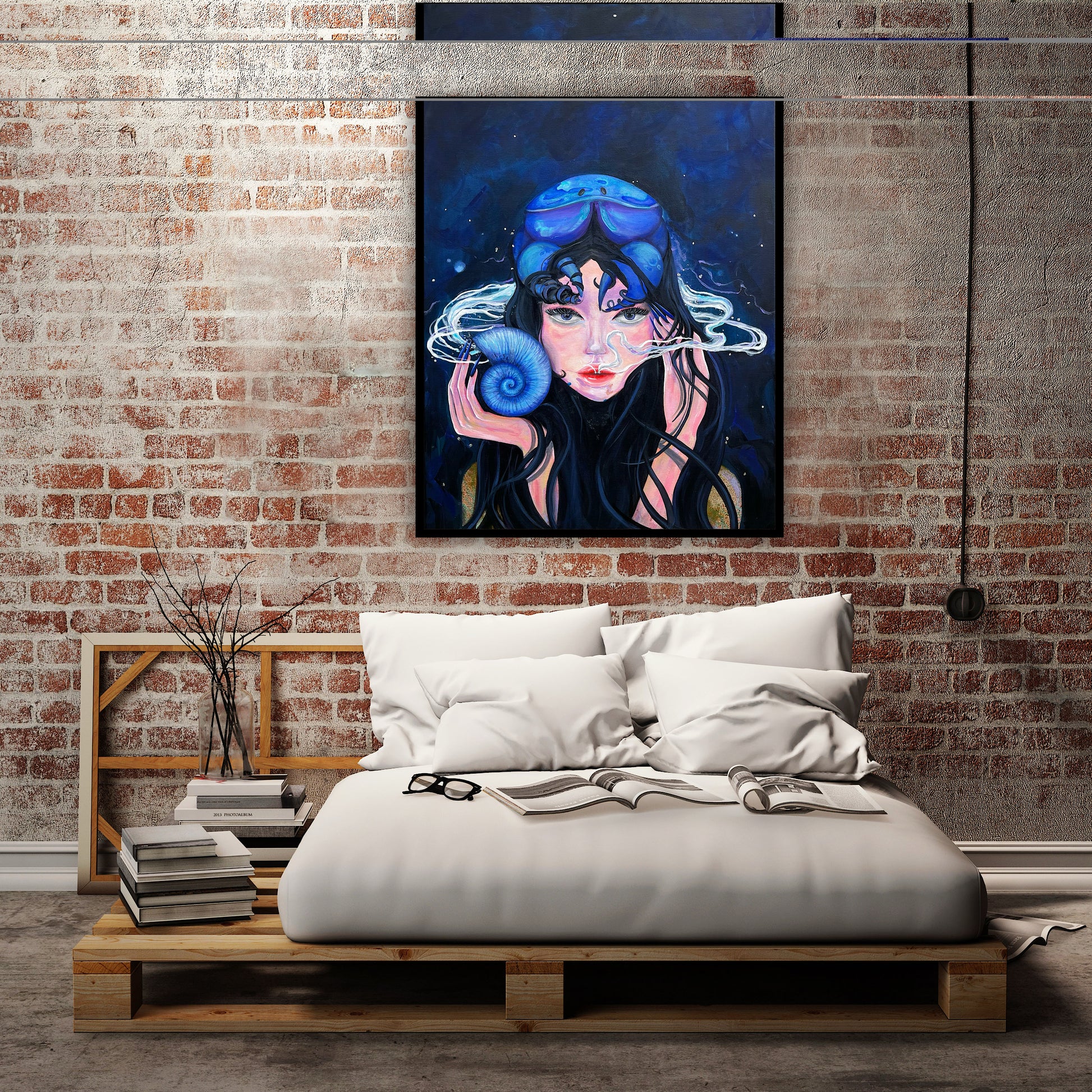 Pictura Vraja marii – lucrare originala pe panza, tablou artistic cu inspiratie oceanica.