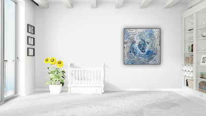 Tablou decorativ de perete, abstract și modern, în nuanțe cosmice.