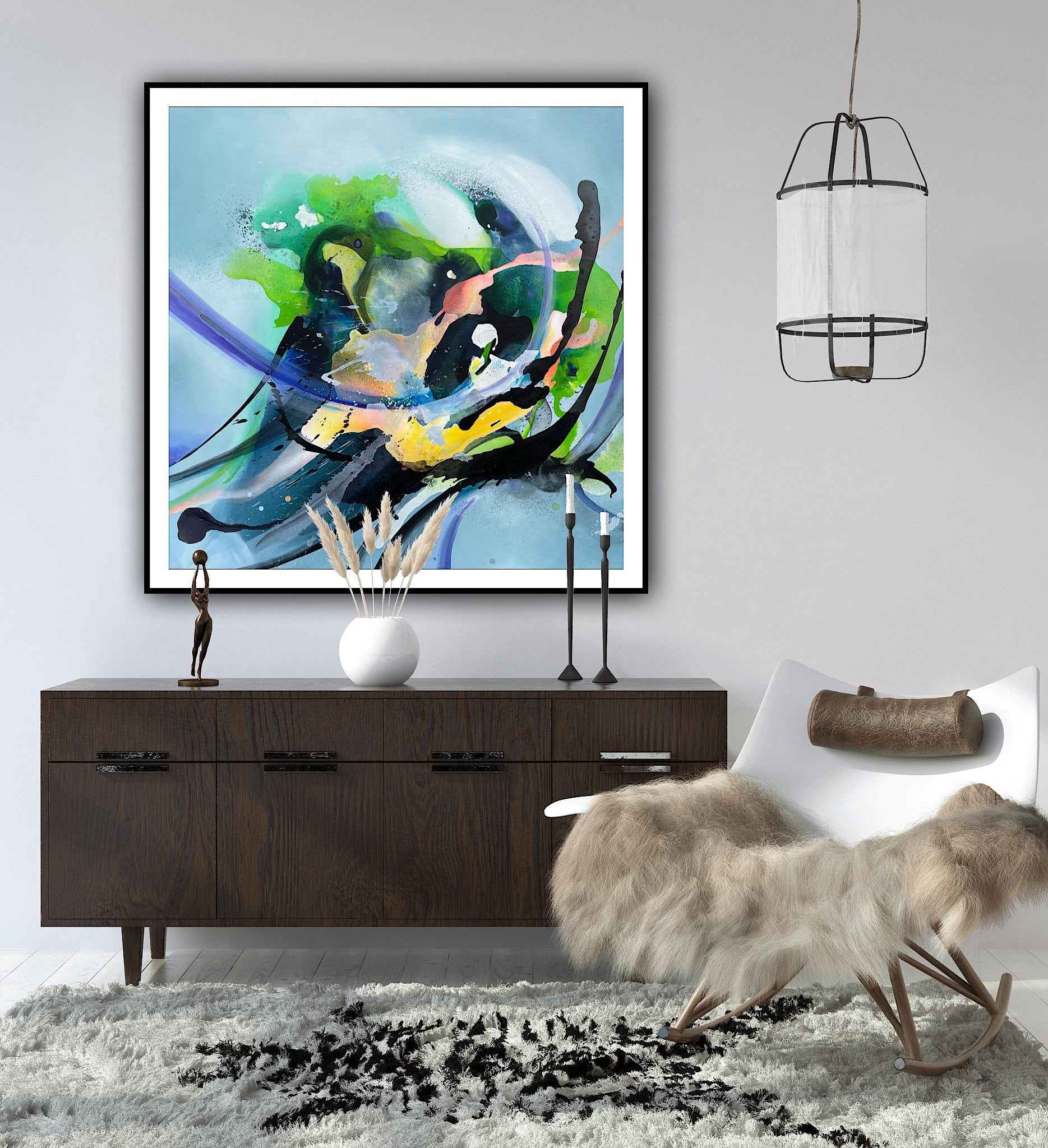 Poster abstract „Simfonie de primavara” – design artistic pe hartie groasa