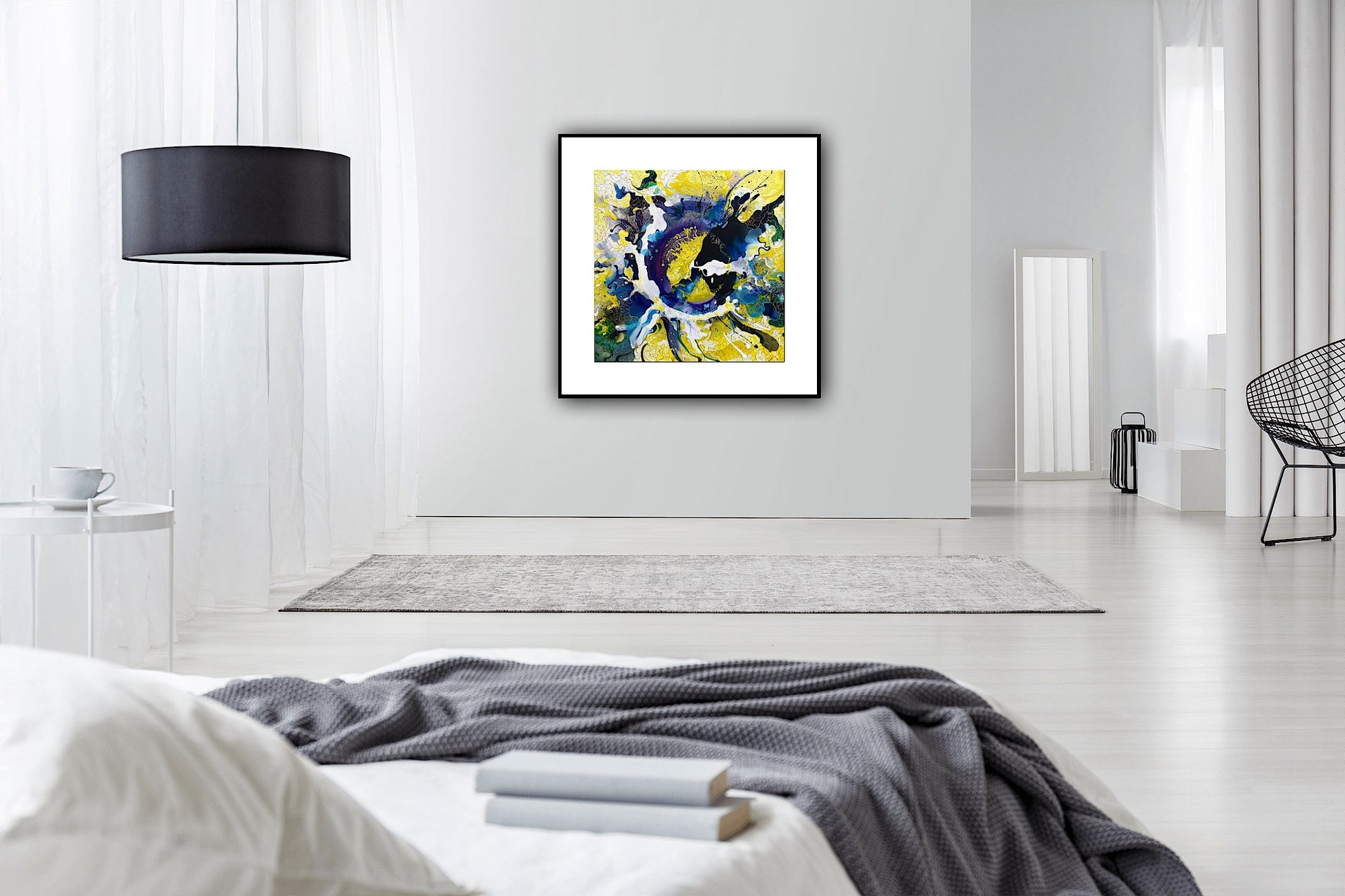 Poster artistic „Vibratie galbena” – arta abstracta contemporana pe hartie groasa