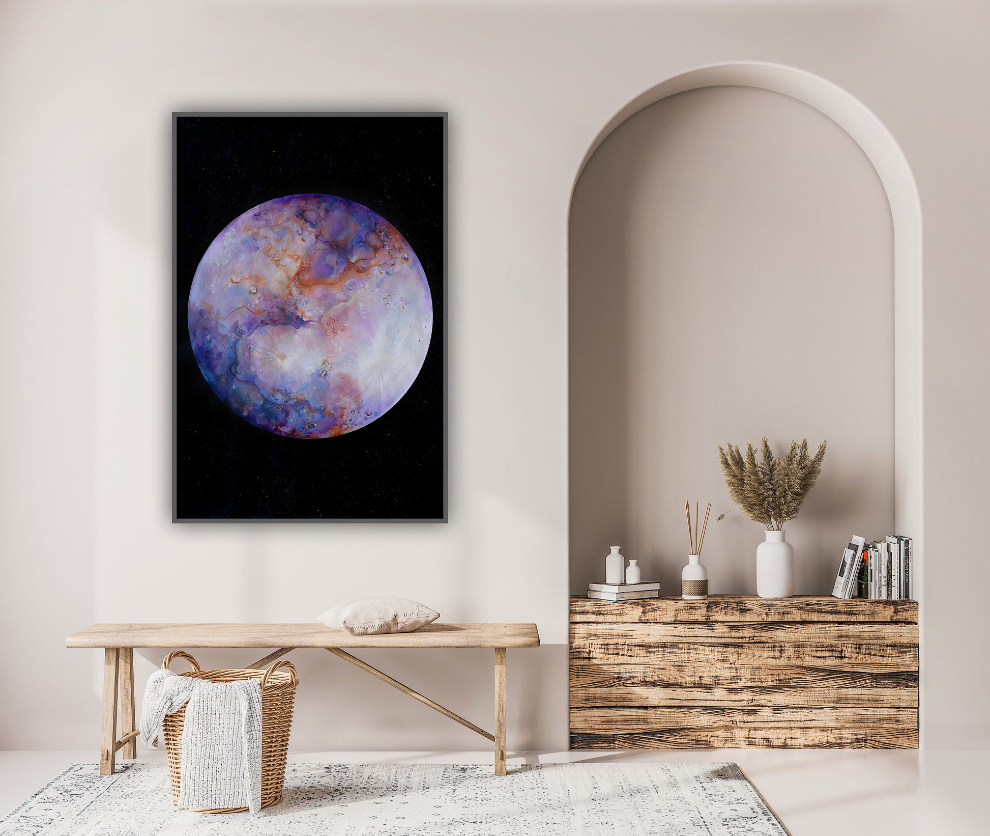 Art print premium inspirat din univers, cu detalii asemănătoare unei planete imaginare.