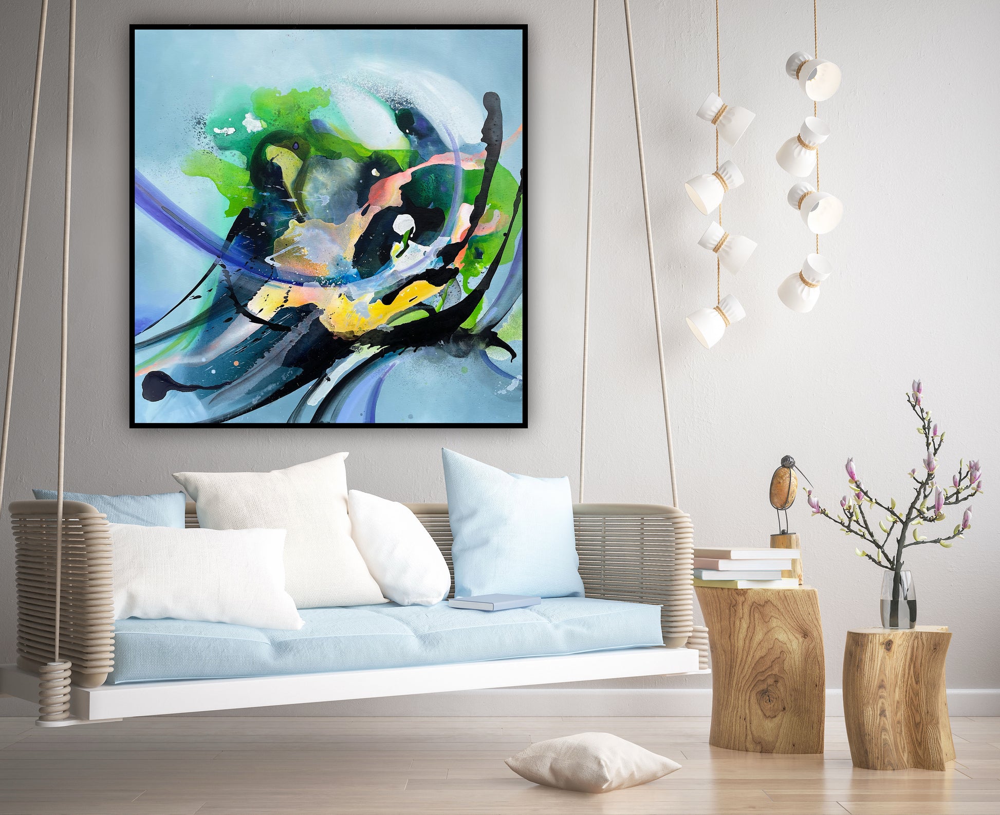 Print de colectie „Simfonie de primavara” – abstract colorat pe hartie premium