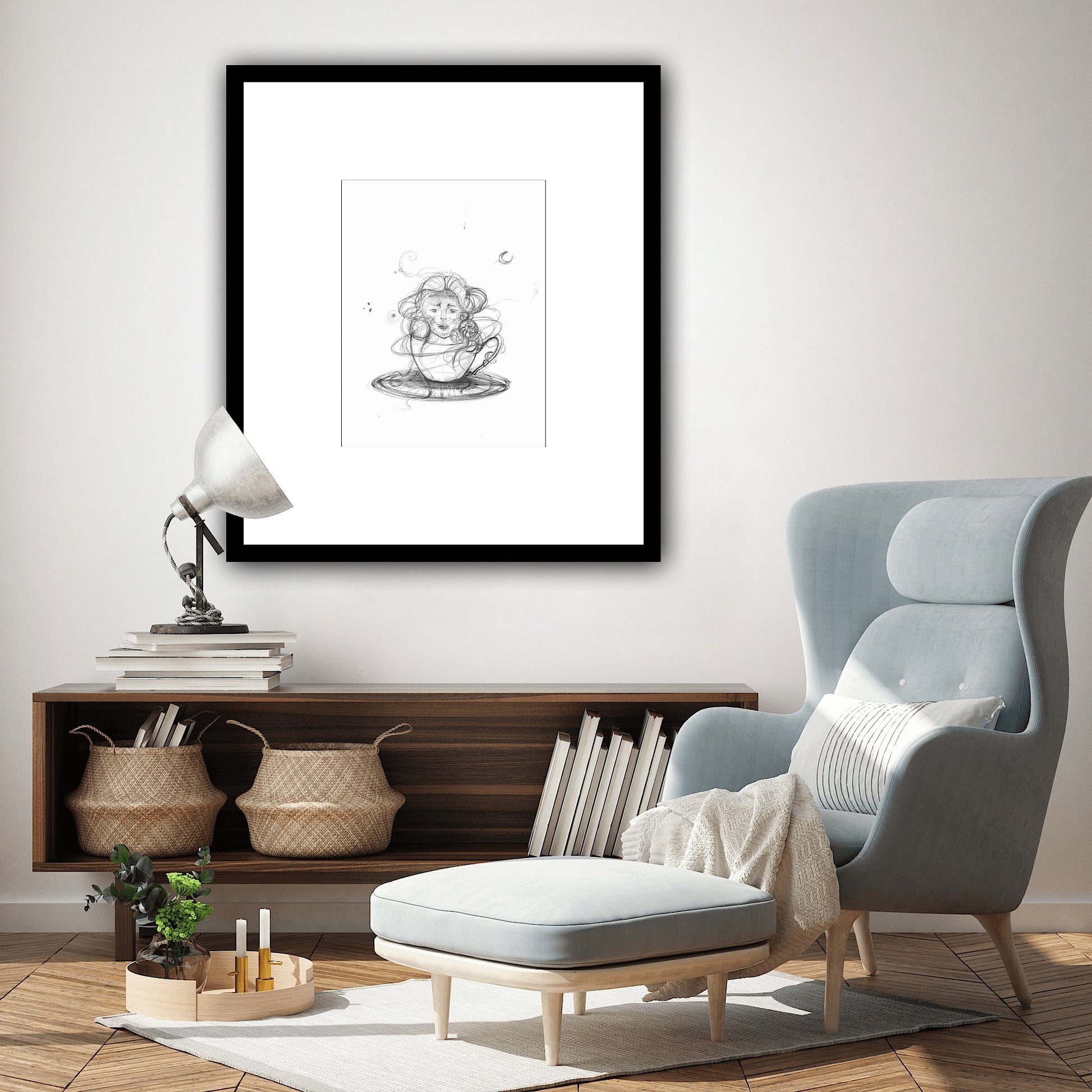 Print artistic Visul, grafică originală reprodusă pe hârtie premium, perfectă pentru living sau birou.