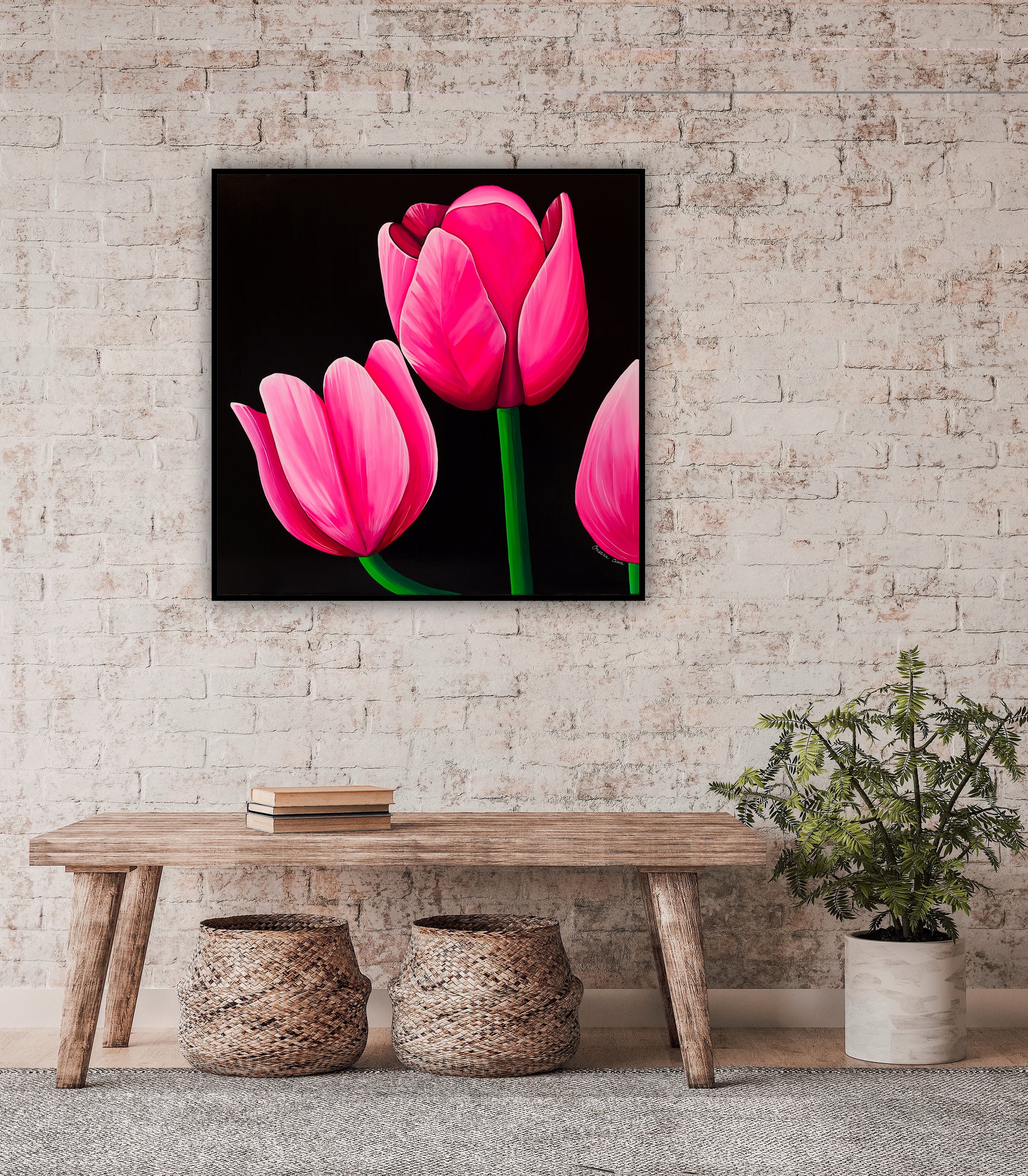 Print premium Lalele, lucrare florala decorativa, perfecta pentru interioare moderne.