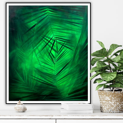 Print de artă Liniște tropicală, lucrare decorativă pe hârtie de calitate, temă natură exotică.