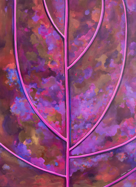 Tablou Toamna roz purpurie, pictura artistica pe panza, perfecta pentru decoruri contemporane.
