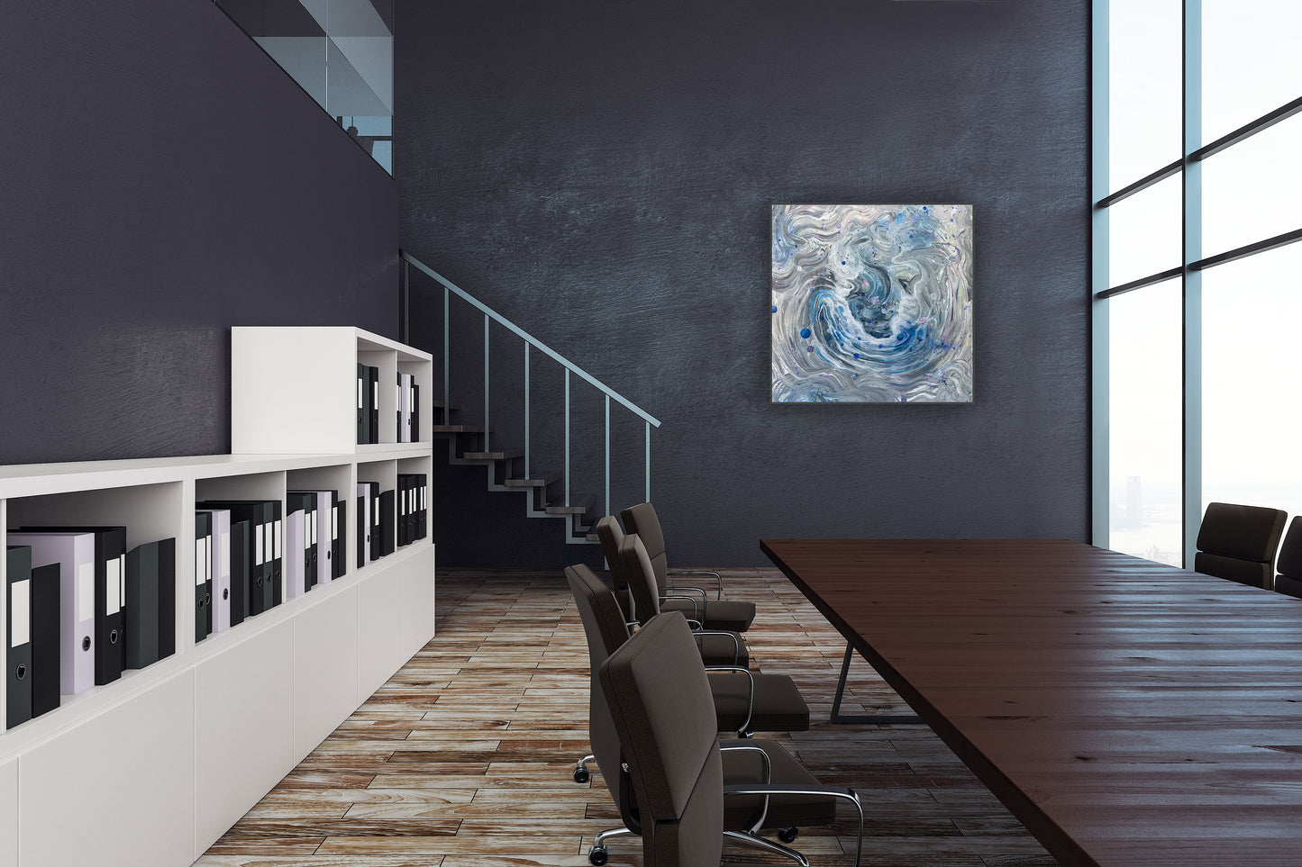 Tablou acrylic pouring pentru birou