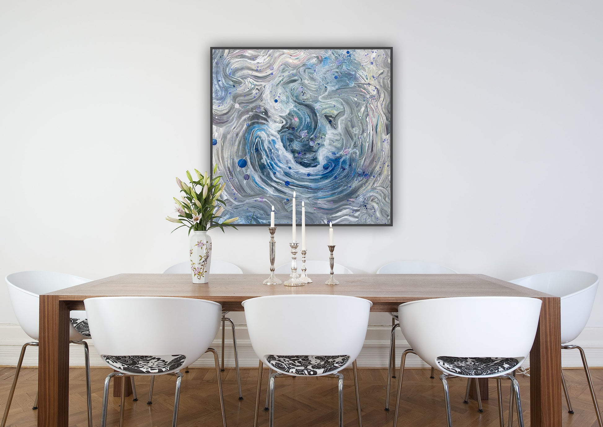 Tablou artistic cu textură aparte, realizat în acrylic, pentru decorul casei.