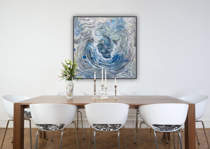 Tablou artistic cu textură aparte, realizat în acrylic, pentru decorul casei.