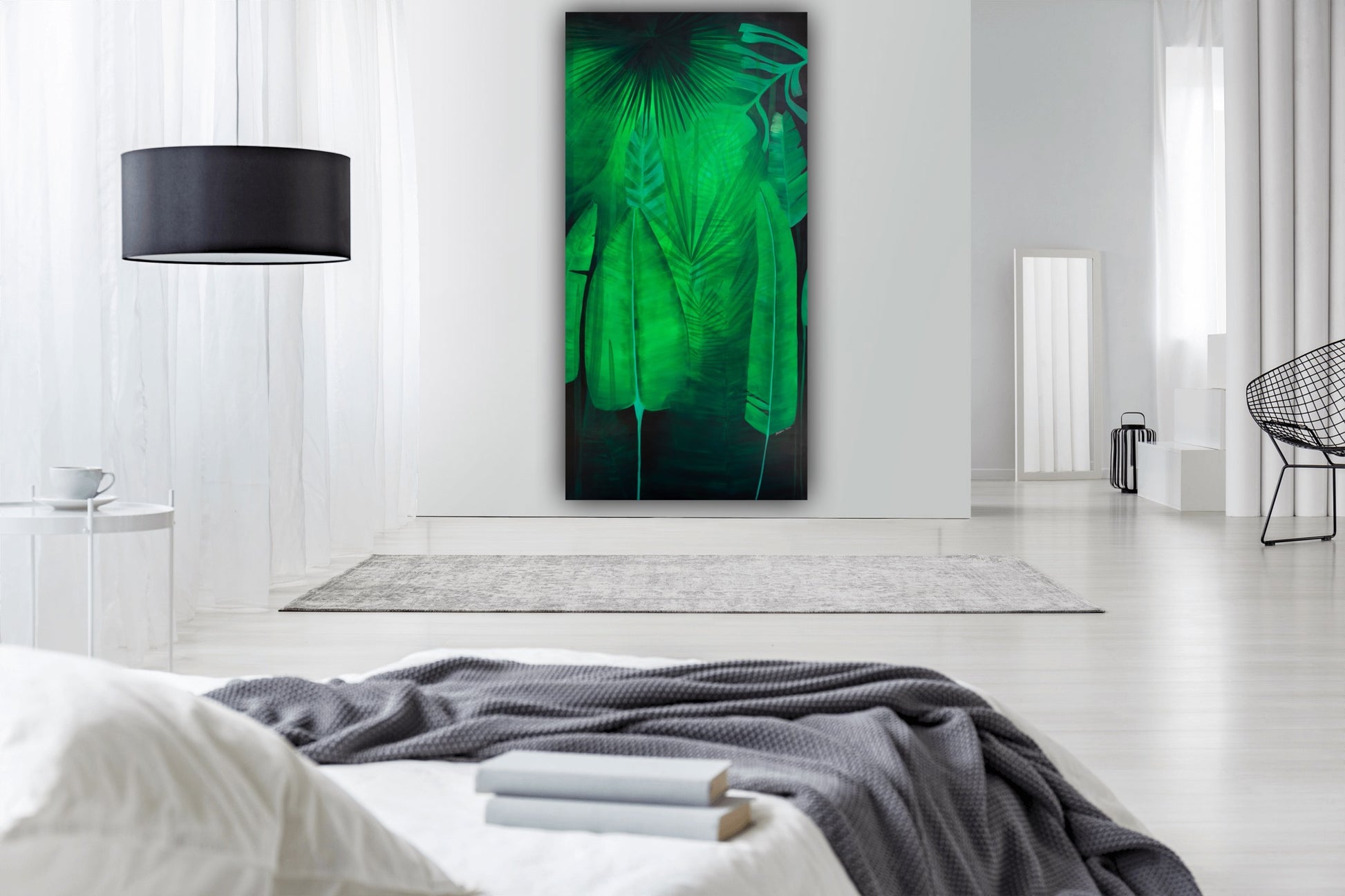 Pictura Frunze tropicale – tablou pe panza 100x200 cm, arta moderna cu inspiratie naturala.
