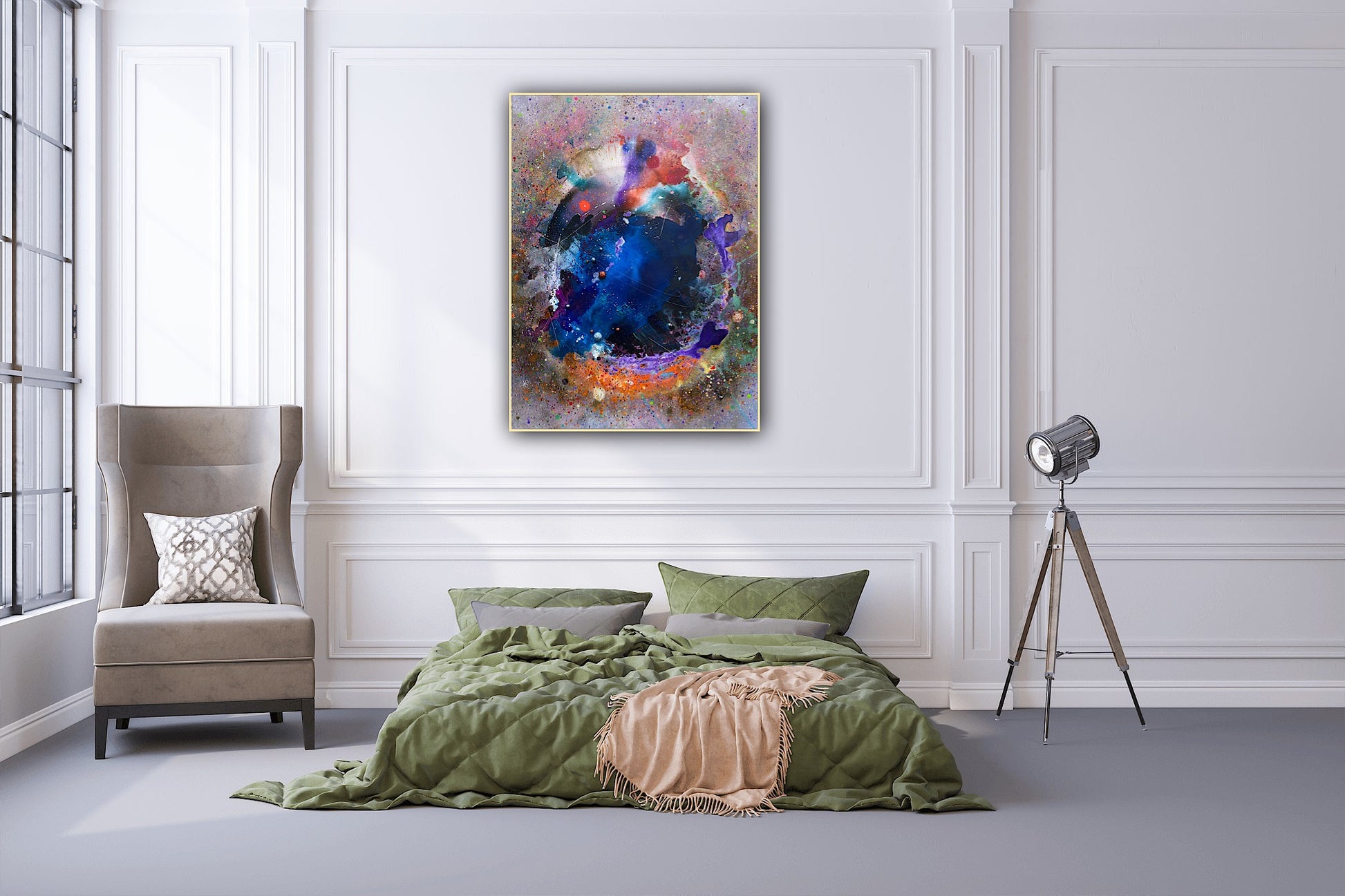 Pictura colorata pe panza