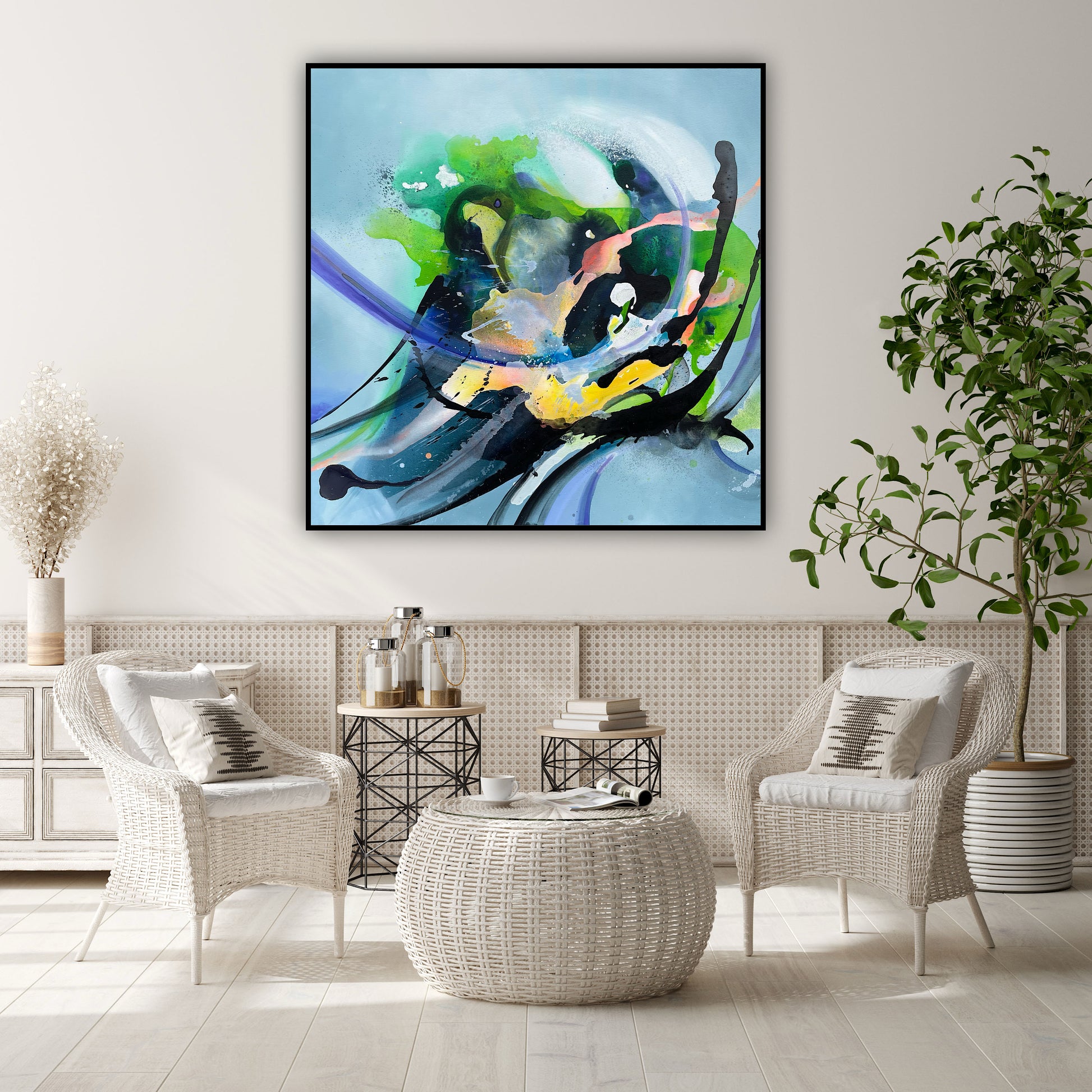 Tablou print „Simfonie de primavara” – pictura abstracta pentru decor modern
